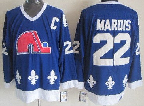 Quebec Nordiques #22 Mario Marois Blue Throwback Jersey