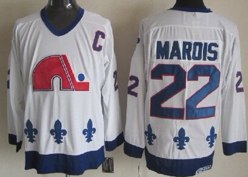 Quebec Nordiques #22 Mario Marois White Throwback Jersey