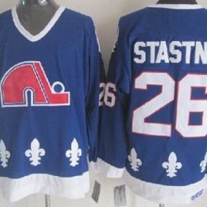 Quebec Nordiques #26 Peter Stastny Blue Throwback Jersey