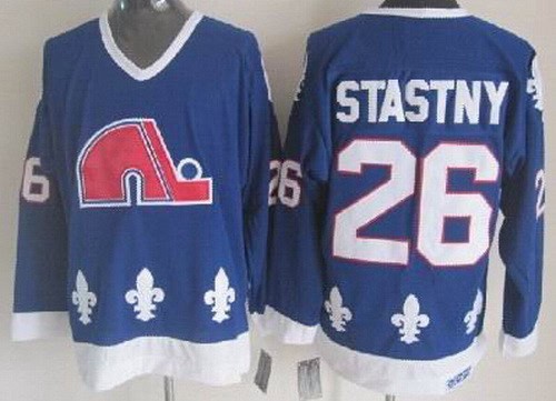 Quebec Nordiques #26 Peter Stastny Blue Throwback Jersey