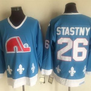 Quebec Nordiques #26 Peter Stastny Light Blue Throwback Jersey