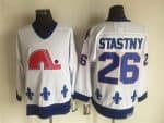 Quebec Nordiques #26 Peter Stastny White Throwback Jersey