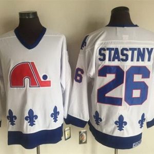 Quebec Nordiques #26 Peter Stastny White Throwback Jersey