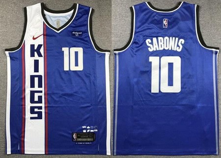 Sacramento Kings #10 Domantas Sabonis Blue 2023 City Icon Sponsor Swingman Jersey