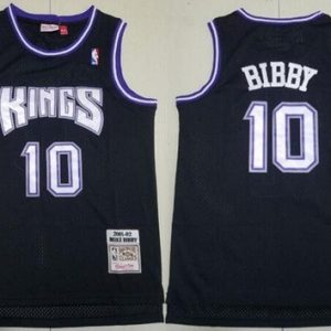 Sacramento Kings #10 Mike Bibby Black 2001 Throwback Swingman Jersey