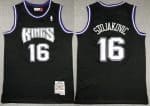 Sacramento Kings #16 Peja Stojakovic Black 2001 Throwback Swingman Jersey
