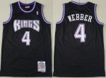 Sacramento Kings #4 Chris Webber Black 1998 Throwback Swingman Jersey