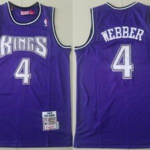 Sacramento Kings #4 Chris Webber Purple 1998 Throwback Swingman Jersey