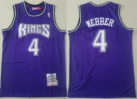 Sacramento Kings #4 Chris Webber Purple 1998 Throwback Swingman Jersey