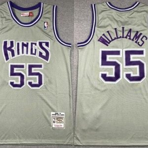 Sacramento Kings #55 Jason Williams Gray 2000 Throwback Swingman Jersey