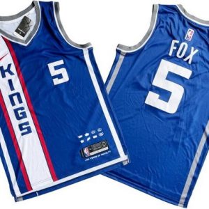 Sacramento Kings #5 De'Aaron Fox Blue 2023 City Icon Swingman Jersey