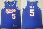 Sacramento Kings #5 De'Aaron Fox Blue Hardwood Classics Icon Swingman Jersey