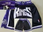 Sacramento Kings Black Just Don 1998 Swingman Shorts