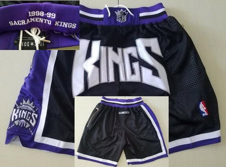 Sacramento Kings Black Just Don 1998 Swingman Shorts