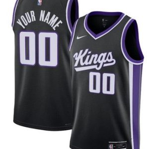Sacramento Kings Custom Black Icon Heat Press Jersey