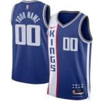Sacramento Kings Custom Blue 2023 City Icon Heat Press Jersey