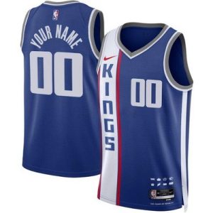 Sacramento Kings Custom Blue 2023 City Icon Heat Press Jersey