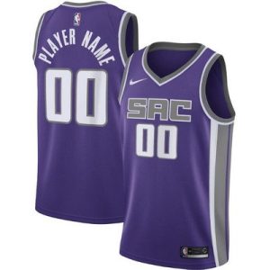 Sacramento Kings Custom Purple Icon Hot Press Jersey