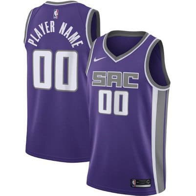 Sacramento Kings Custom Purple Icon Hot Press Jersey