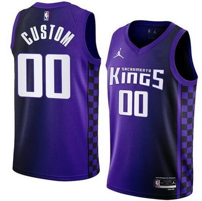 Sacramento Kings Custom Purple Statement Icon Heat Press Jersey