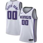 Sacramento Kings Custom White Icon Hot Press Jersey