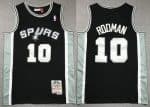 San Antonio Spurs #10 Dennis Rodman Black 1993 Throwback Swingman Jersey