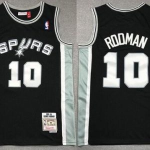San Antonio Spurs #10 Dennis Rodman Black 1993 Throwback Swingman Jersey
