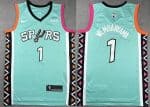 San Antonio Spurs #1 Victor Wembanyama Aqua 2022 City Icon Sponsor Swingman Jersey