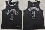 San Antonio Spurs #1 Victor Wembanyama Black Classic Icon Swingman Jersey