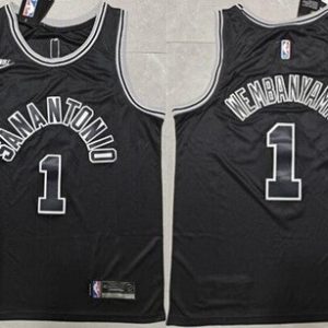 San Antonio Spurs #1 Victor Wembanyama Black Classic Icon Swingman Jersey