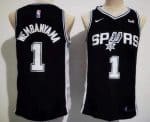 San Antonio Spurs #1 Victor Wembanyama Black Icon Sponsor Swingman Jersey