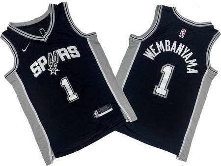 San Antonio Spurs #1 Victor Wembanyama Black Icon Swingman Jersey