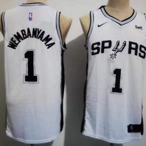 San Antonio Spurs #1 Victor Wembanyama White Icon Sponsor Swingman Jersey