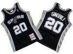 San Antonio Spurs #20 Manu Ginobili Black 2002 Throwback Swingman Jersey