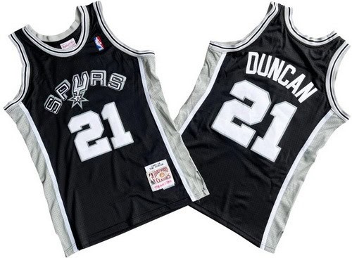 San Antonio Spurs #21 Tim Duncan Black 1998 Throwback Swingman Jersey