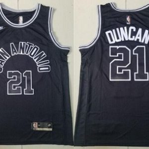 San Antonio Spurs #21 Tim Duncan Black Classic Icon Sponsor Swingman Jersey
