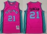 San Antonio Spurs #21 Tim Duncan Pink 1998 Throwback Swingman Jersey
