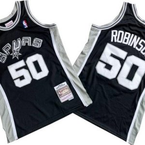 San Antonio Spurs #50 David Robinson Black 1998 Throwback Swingman Jersey