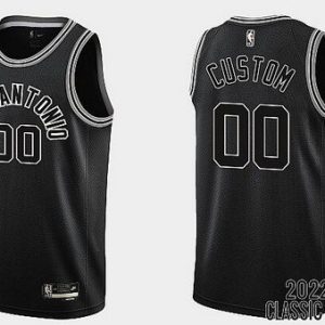 San Antonio Spurs Custom Black 2022 Classic Icon Hot Press Jersey