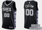 San Antonio Spurs Custom Black 2023 Statement Icon Hot Press Jersey