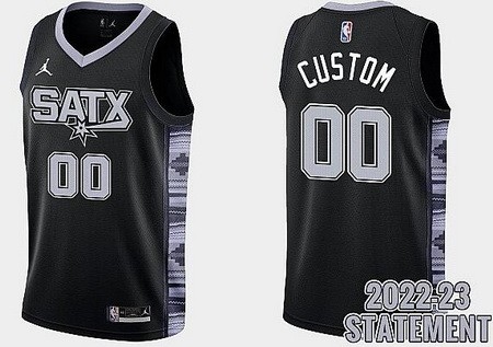 San Antonio Spurs Custom Black 2023 Statement Icon Hot Press Jersey