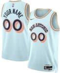 San Antonio Spurs Custom Light Blue 2024 City Heat Press Jersey