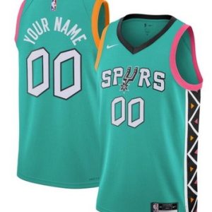 San Antonio Spurs Custom Teal 2022 City Icon Heat Press Jersey