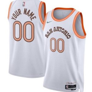 San Antonio Spurs Custom White 2023 City Icon Heat Press Jersey