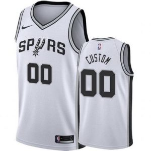 San Antonio Spurs Custom White Icon Hot Press Jersey