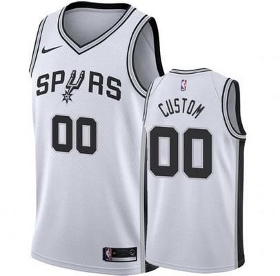 San Antonio Spurs Custom White Icon Hot Press Jersey