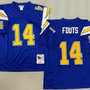 San Diego Chargers #14 Dan Fouts Blue 1984 Throwback Jersey
