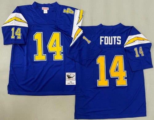 San Diego Chargers #14 Dan Fouts Blue 1984 Throwback Jersey