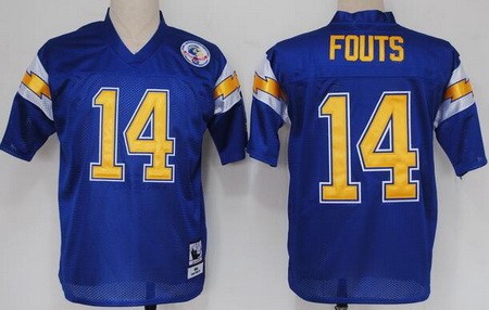 San Diego Chargers #14 Dan Fouts Blue Throwback Jersey