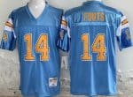 San Diego Chargers #14 Dan Fouts Light Blue 1984 Throwback Jersey
